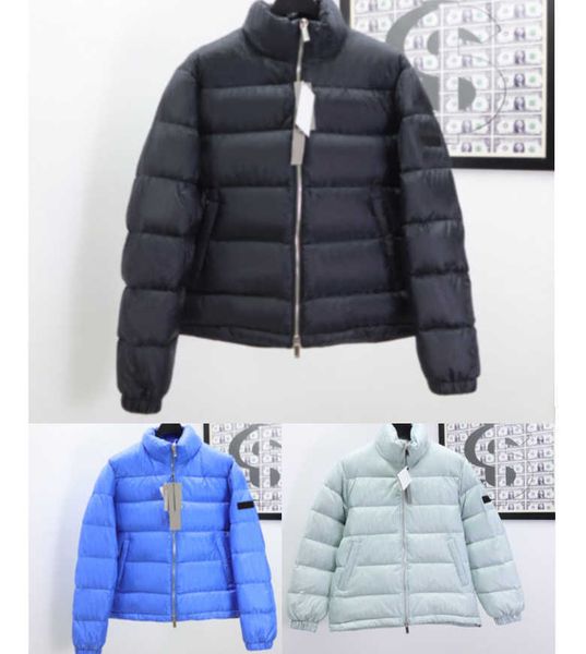 

men women down puffer jacket oblique full body letter appliques designer male warm zipper outwear fashion gentlemen stand collar winter coat, Black