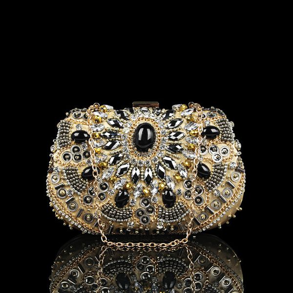 

evening bags luxury women's handbag black gold silver highend fashion crystal diamond wedding party clutches ladies shoulder 221128