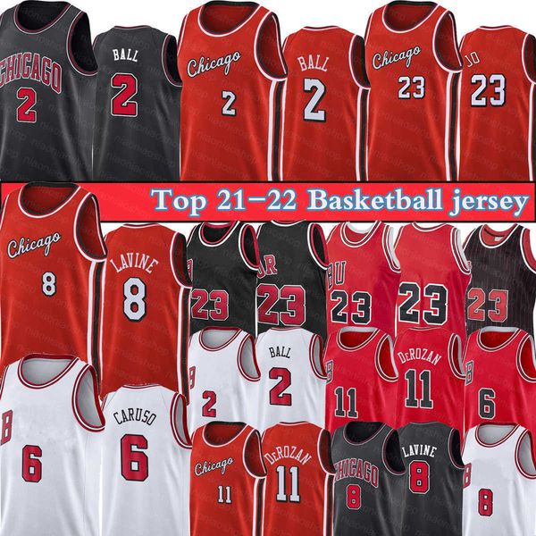 

jersey basketball zach 8 lavine lonzo 2 ball 23 michael retro demar 11 derozan alex 6 caruso men t-shirt 75th anniversary 2022 new, Black