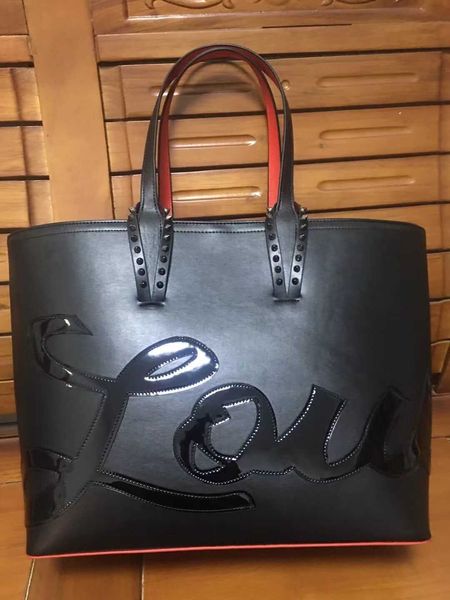 

bag cabata fashion designer totes rivet genuine leather red bottom handbag composite handbags famous purse shopping bags black white with wa