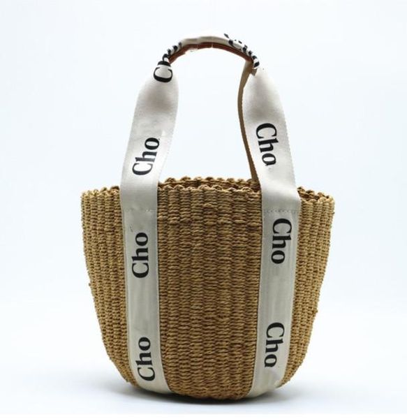 

big bag designer fashion mifuko woody l size raffia tote bag men and women handbag woven leather bucket bags with letters summer