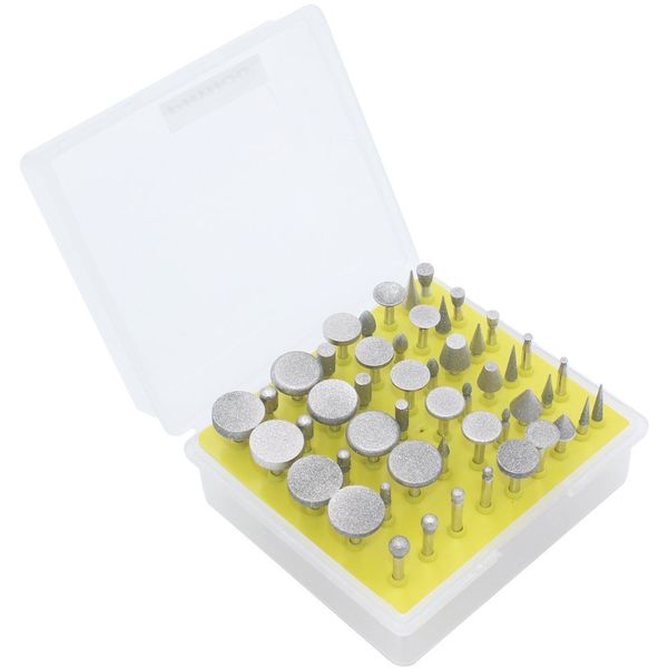 

50pcs diamond grinding head carving burr set for jewelry glass stone ceramic gemstones lapidary 1/8-inch shank, Blue