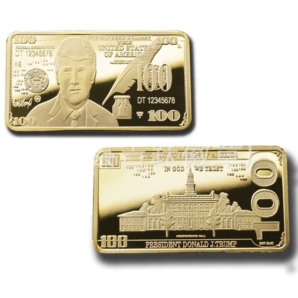 

creative trump commemorative coin crafts golden square badge christmas gift souvenir collection