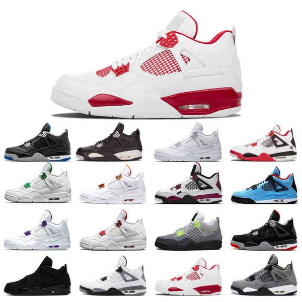 

new basketball shoes 4s man woman black cat court purple university red bred alternate motorsport orange metallic white cement pure money
