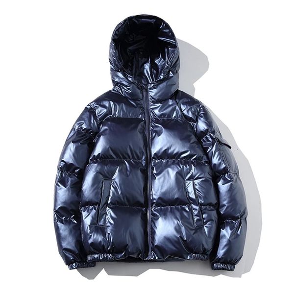 

men's down parkas winter puffer men's short fashion hooded bread cottonpadded trend loose glossy waterproof warmth parka jacket 22, Black