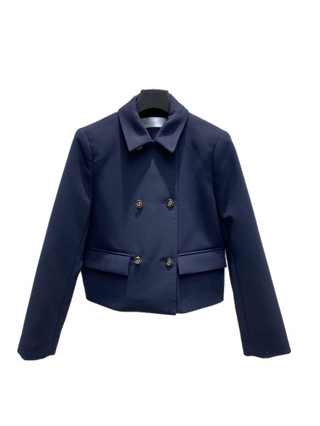 

23 year new classic temperament slim cut double breasted lapel coat, Black;brown