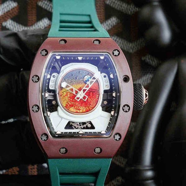 

watches wristwatch designer luxury mens mechanical watch richa milles business leisure rm52-05 fully automatic fine steel case tape trend s, Slivery;brown