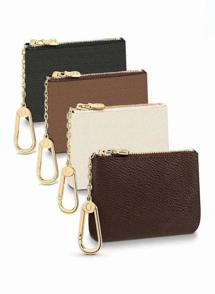 

fashion 8 colors key pouch coin purse damier leather holds classical women men holder small zipper key wallets with bo2899115, Red;black