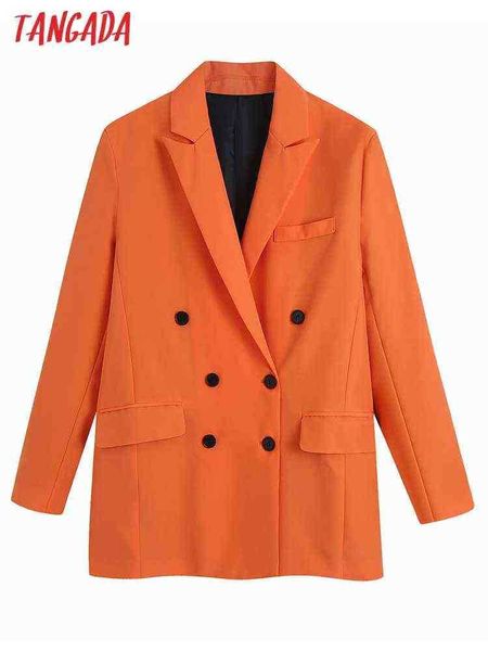 

suit tangada women vintage orange blazer female long sleeve elegant jacket ladi, White;black