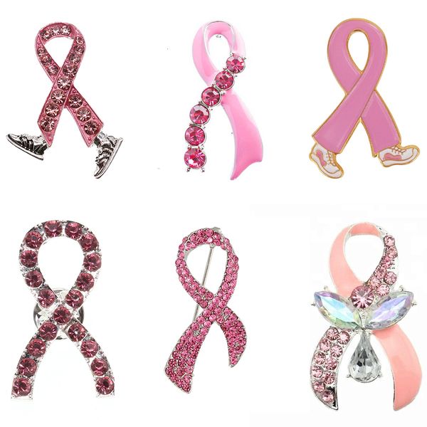 

pins brooches pink breast cancer awareness ribbon brooch 221128, Gray