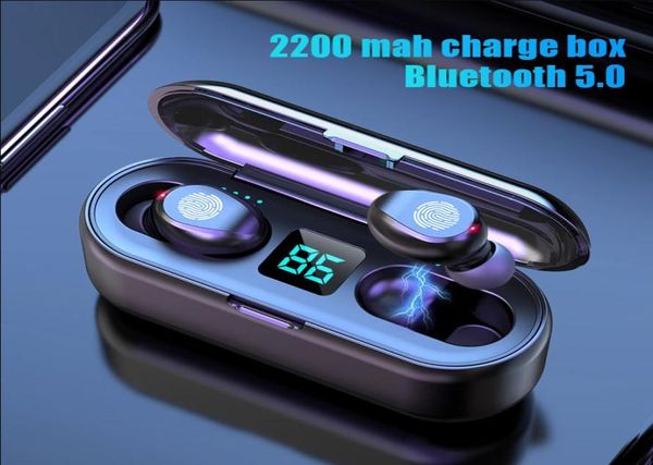 

tws wireless earphone bluetooth v5 0 wireless stereo headphone led display with 2000mah power bank headset with microphone drop5730785