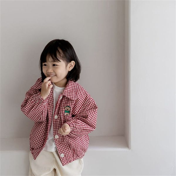 

coat windbreaker jacket youth baby born infant girls long sleeve plaid summer fall coat clothes size 16 girls winter coat 221129, Blue;gray