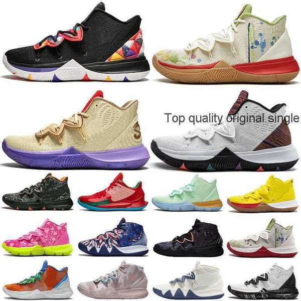 

2022 kyrie 5 mens basketball shoes concepts kyries anime colorway black gold sponge sandy hybrid s2 men outdoor kyries trainers metallic