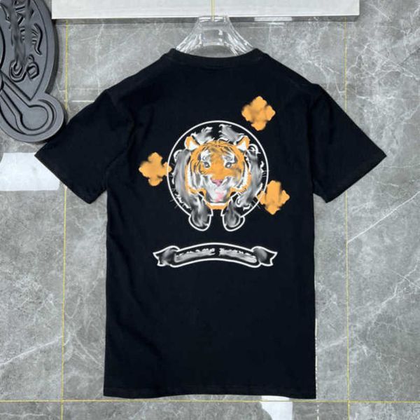 

women's luxury fashion t shirt brand tees men women sanskrit letter couple t-shirt sweatshirt horseshoe flower short sleeve polos cros, White