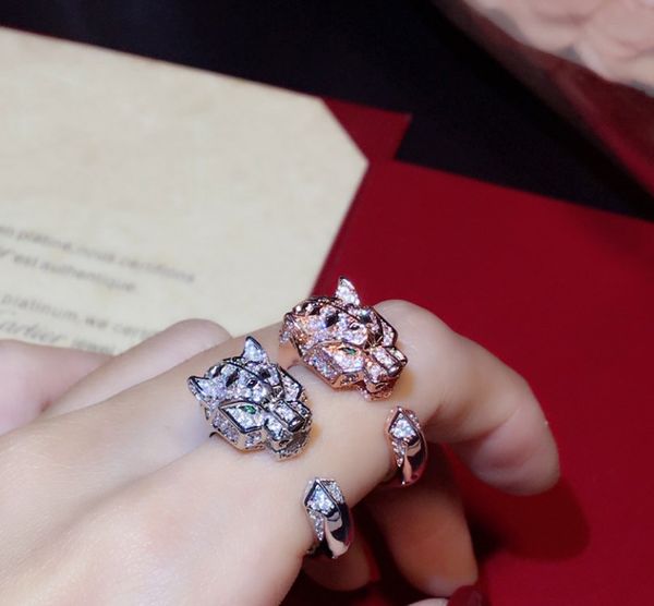 

leopard head ring personality designer jewelry aurous gold rings australia diamond imported jewelry, Silver