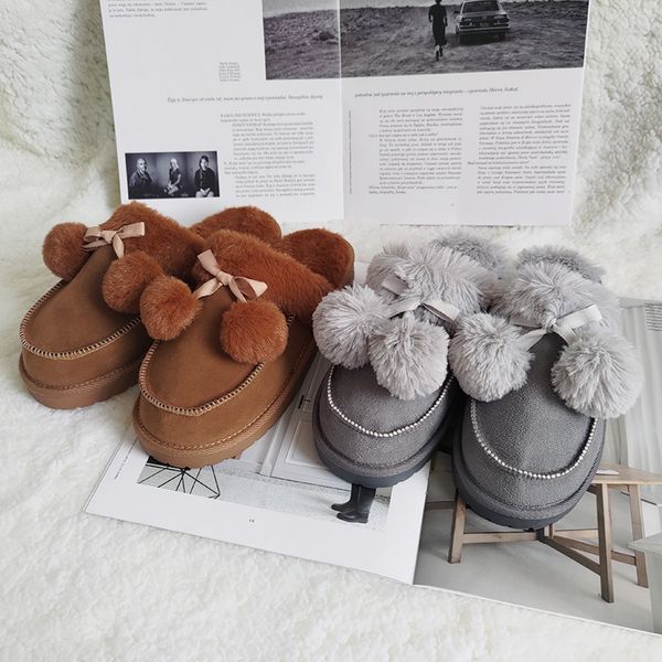 

2022 new autumn and winter slippers warm thick sole silent home non-slip slippers for women, Black