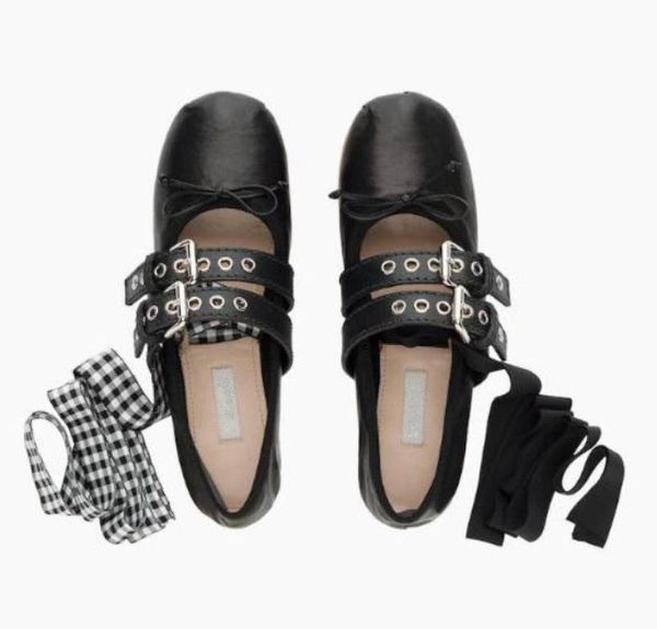 

miu ballet shoes women bow ankle cross wrap strap beanie shoe versatile dance ladies casual banquet holiday female crystal diamond2184141 79, Black