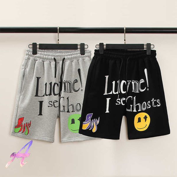 

men's shorts summer terry shorts kid see ghosts graffiti print shorts oversize men's women's casual loose pants t221129, White;black