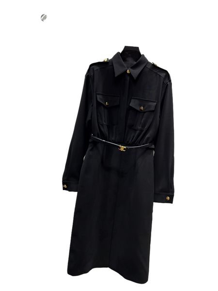 

autumn and winter temperament new soft medium length design dress, Black;gray