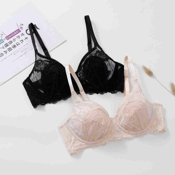 

women's underwear ladies elegant floral lace bralette wire underwire padded for lingerie, Red;black