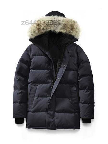 

canada down canadian parka waterproof cloth wolf fur hooded fourrure outwear raccoon furs warm coat goose 21el7v, Black