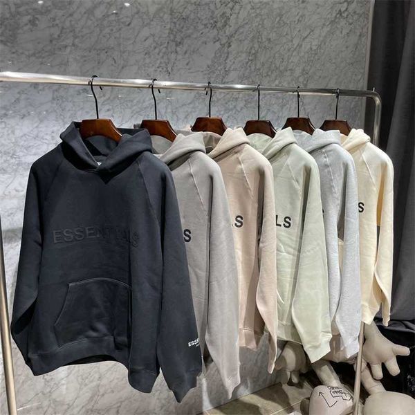 

hoodies sweatshirts 21ss fog sweater essentials style multi thread letter hoodie high street loose coat for men and womenf, Black