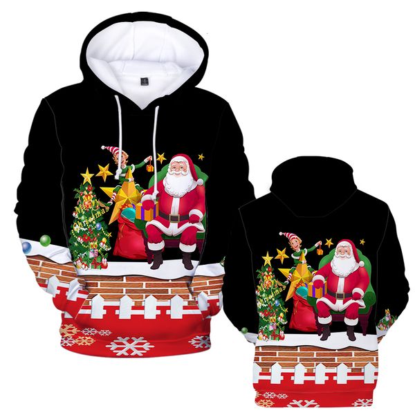 

men's hoodies sweatshirts christmas santa elf print hoodies autumn winter sweatshirts men women pullover streetwear casual oversized cl, Black