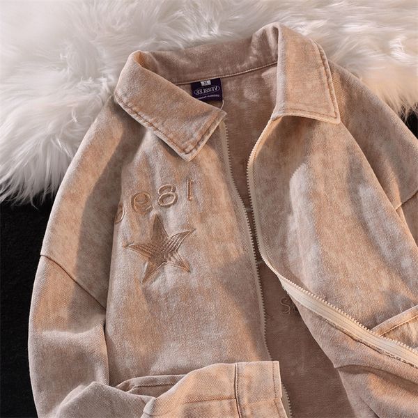 

wo american retro fashion jacket for men and women in spring autumn high class sense small crowd loose baseball uniform 221129, Black;brown