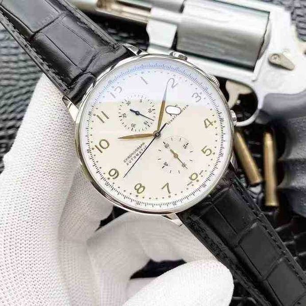 

lw waterproof watch accurate men's travel fully automatic mechanical time multifunctional dial puqi nekh, Slivery;brown