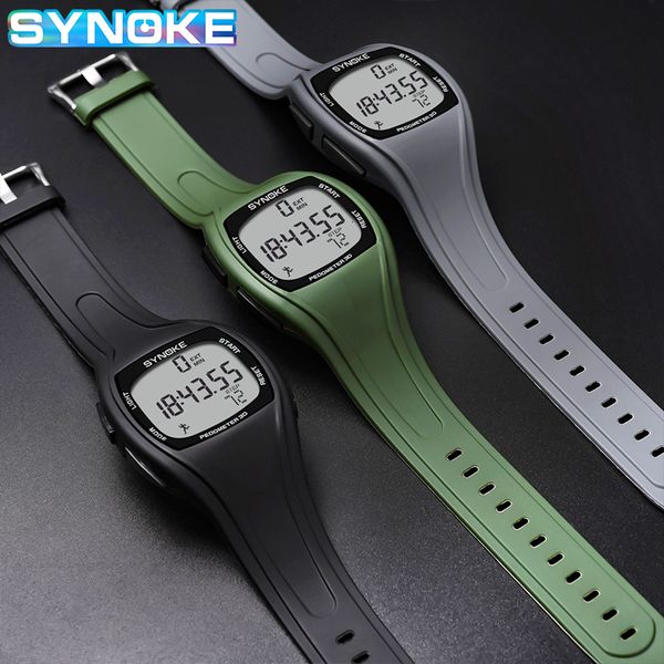 

wristwatches synoke digital watches mens brand luxury 3d pedometer black military sport watch men waterproof wristwatch 9105 reloj hombre 22, Slivery;brown