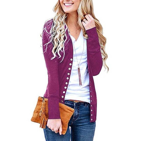 

women's sweaters peonfly women vest sweaters jacket knitting solid color vnecks long sleeves single row button jacket white female jack, White;black
