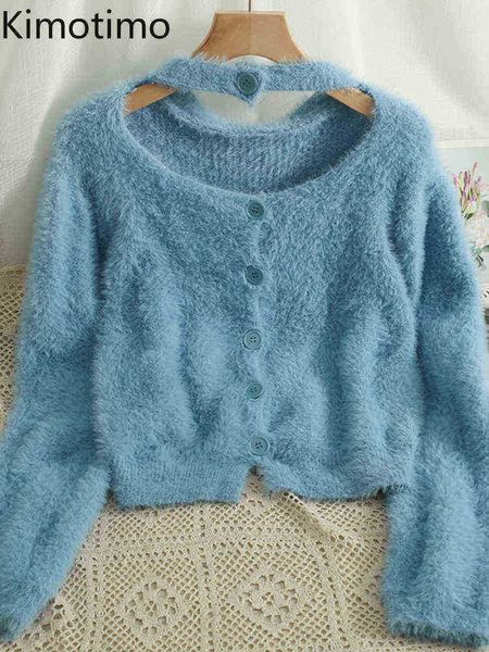 

women's sweaters kimotimo women hlater plush knitted vest autumn low collar long sleeve sweater korean gentle slim single breasted vest, White;black