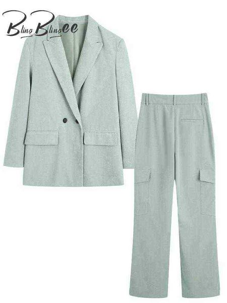 

suit blingblingee 2022 spring women casual green suits hit long sleeve loose bl, White;black