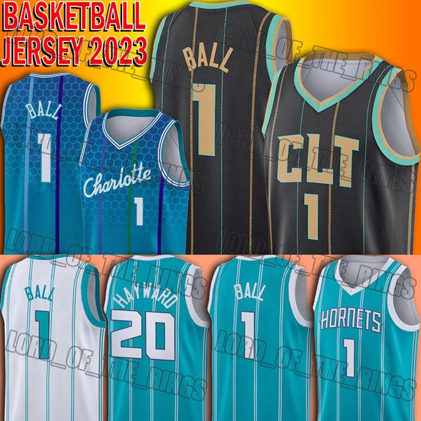 

lamelo ball gordon hayward basketball jersey charlottes hornet clevelands cavalier donovan mitchell evan mobley jerseys, Black;red