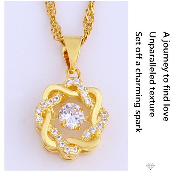 

lovely authentic geometry circle of sparkle necklace 50cm 18ct gold vermeil plated clear zircon crystal gift party, Silver