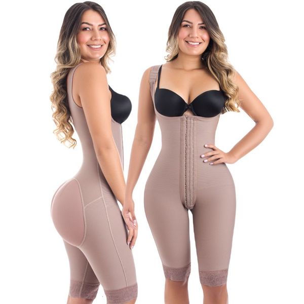 

leg shaper fajas colombianas compression fabric abdominal control adjustable shoulder clasps and buttock butt lifter slimming body 221129