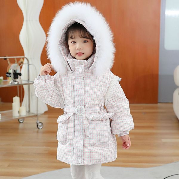 

down coat children winter down cotton jacket 2023 fashion girl clothing kids clothes thick parka fur hooded snowsuit outerwear coat 221128, Blue;gray