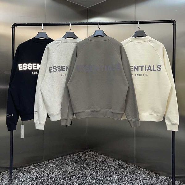 

hoodies hweatshirts fog round neck sweater bear of god essentials multi thread reflective letter loose men's and women's leisure, Black