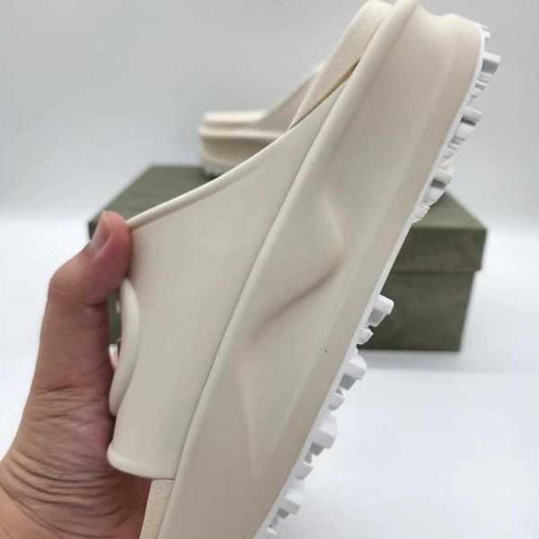 

platform designer slippers slide sandals fashion brand sandal foam rubber with box, Black