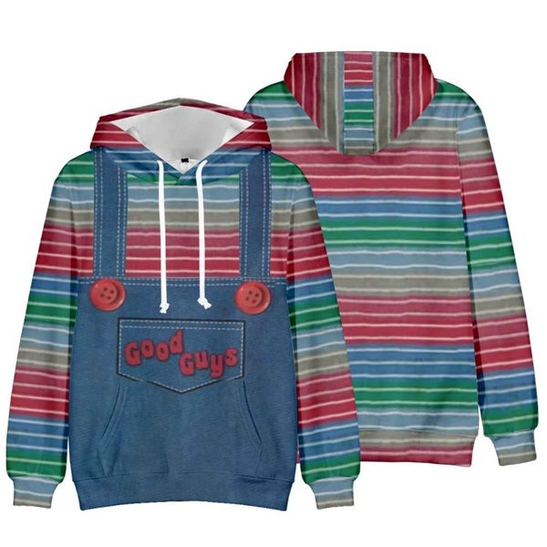 

men's jackets wamni good guys chucky hooded sweatshirt fashion long sleeve harajuku pullover unique cosplay trucksuit streetwear cloth, Black;brown