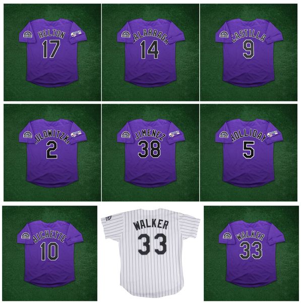 

vintage colorado 2007 world series baseball jersey larry walker troy 2 tulowitzki ubaldo jimenez matt holliday todd helton galarraga vinny c, Blue;black