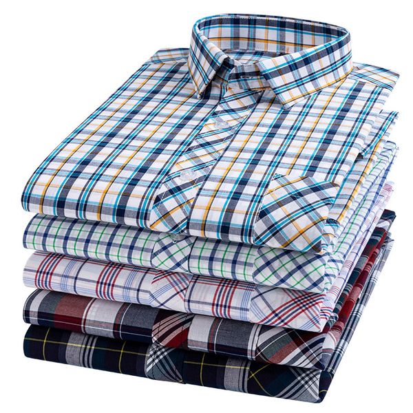 

men s casual shirts cotton plaid for men long sleeve fashion print checked regular fit mens dress daily clothing soft 221128, White;black