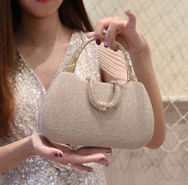 

evening bags classic fashion women metal handle clutches solid color handmade party clutch handbags ladies chain shoulder 221128