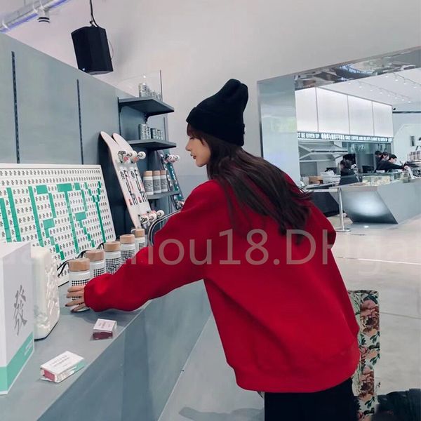 

fashion designer hoodies new fashion clothing with letterinng printing women men round neck hoodie in red m/l/xl