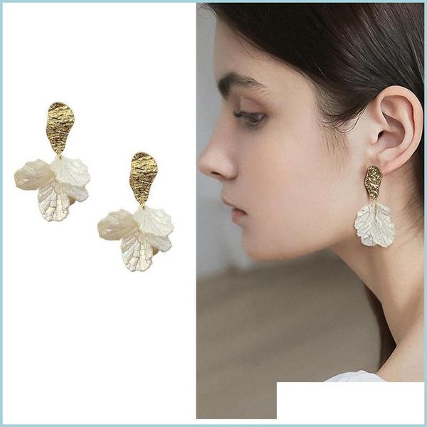 

clip-on screw back temperament resin shell flower clip on earrings for women white acrylic flowers shape clips without pie dhgarden dhugl, Silver