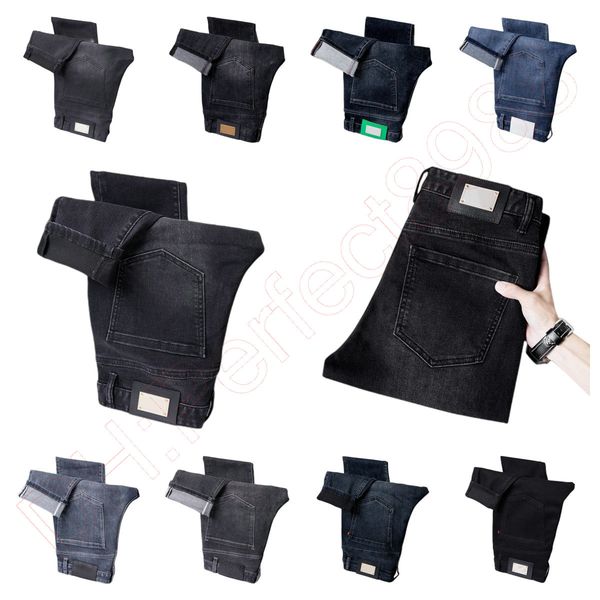 

new jeans chino pants pant men's trousers stretch autumn winter close-fitting jeans cotton slacks washed straight business casual k8135, Blue