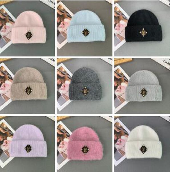 

designer chunky cable knit hat caps beanie for mens womans chunky casquette pom warm beauty hats bonnet, Blue;gray