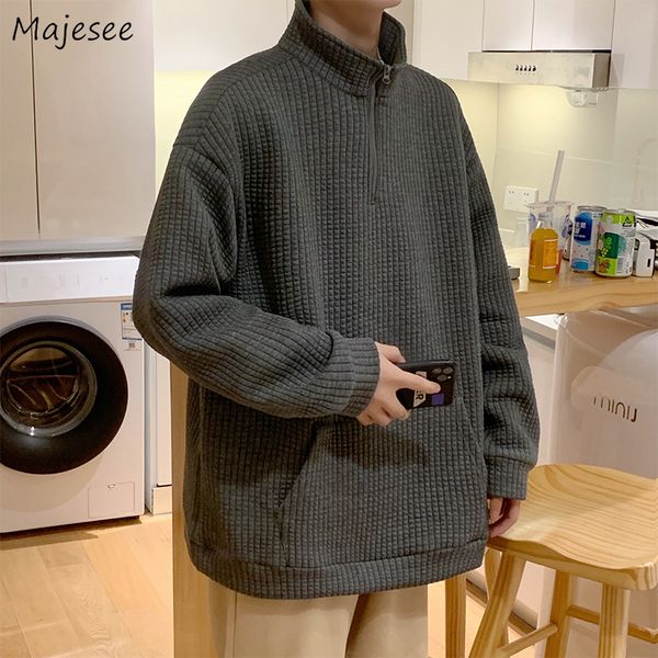

men's hoodies sweatshirts men casual autumn front pockets japanese simply all match clothing baggy teens cool hip hop stylish korean ou, Black
