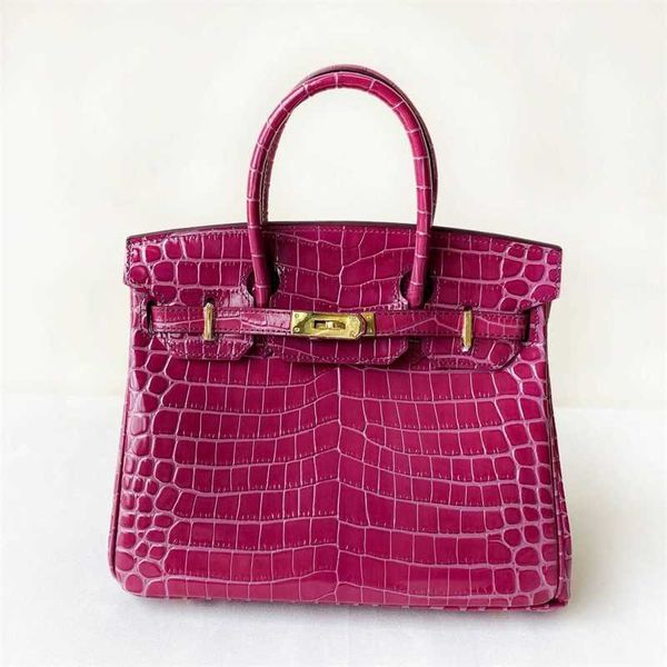 

birkins bags 2020 classic high gloss crocodile belly fashion single shoulder diagonal span portable women's 30cm large ayw