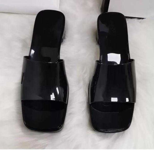 

2022 brand woman slipper designer lady sandals summer fashion jelly slide high heel slippers luxury casual shoes womens alphabet, Black